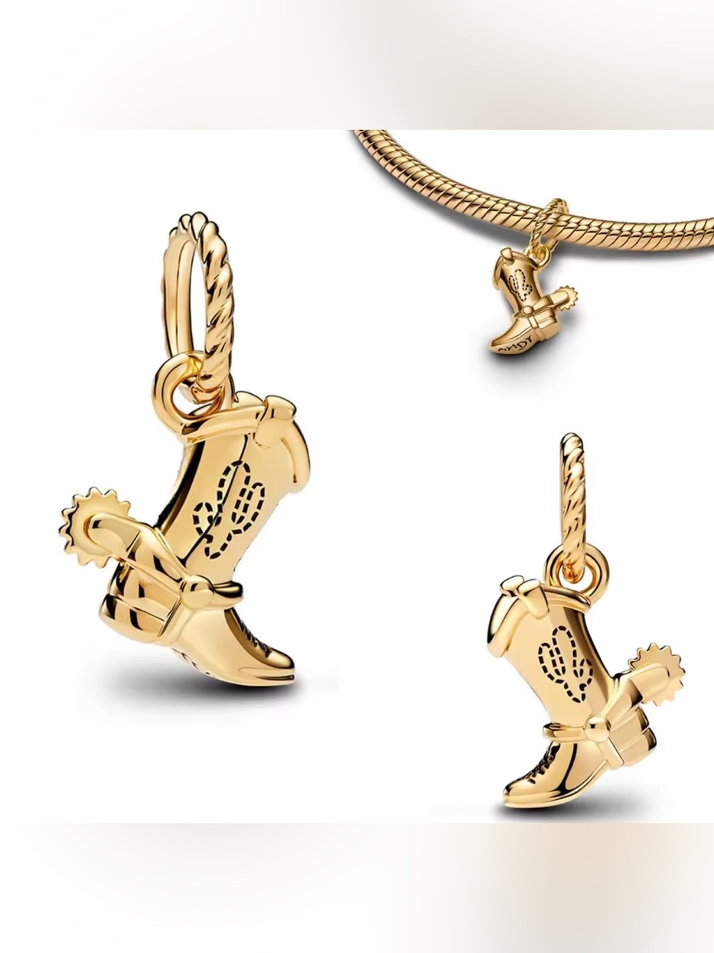 NWOT Disney Pixar Toy Story Cowboy Boot Dangle Charm Sterling Silver 925